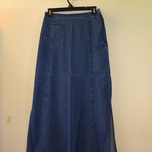 Vintage Cherokee long denim skirt cotton blend med